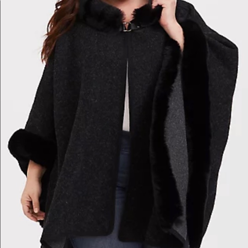 Faux Fur Poncho